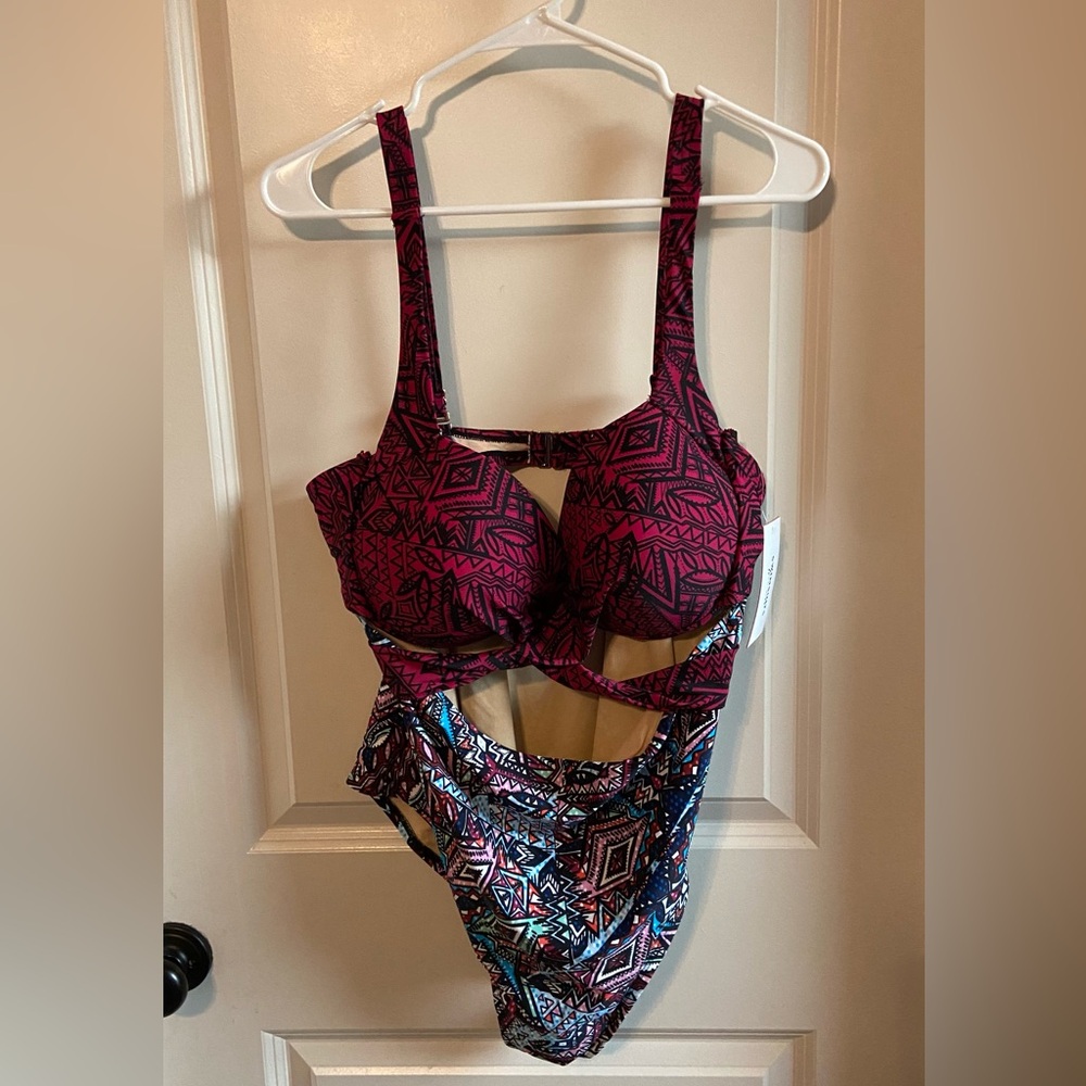 Geometric Print Swimsuit NWT
